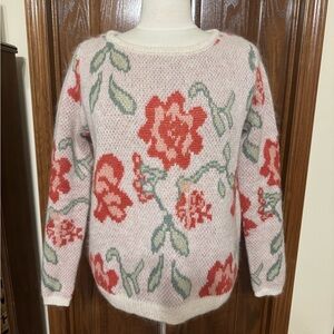 Pre-owned XS SEZANE Romane Floral Knit Sweater